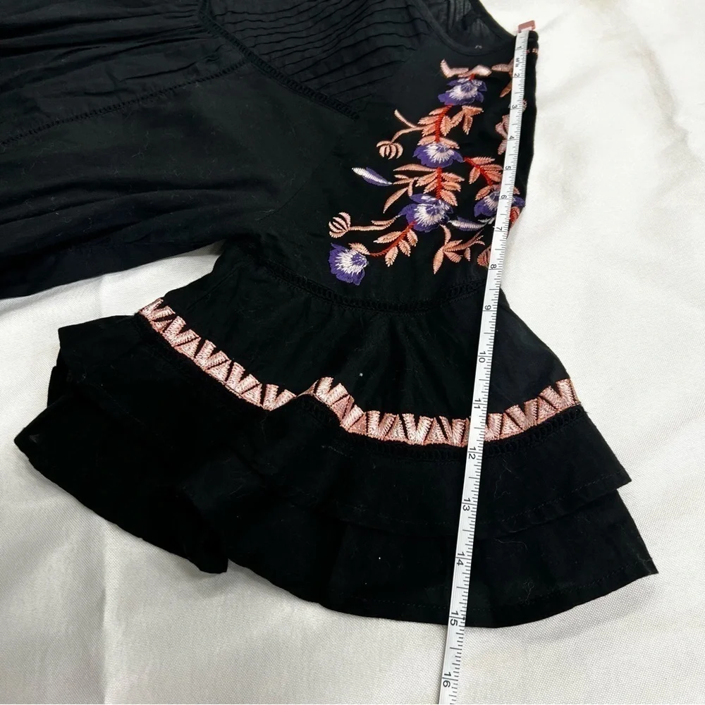 Free People Embroidered Mini Dress Women Size S